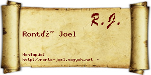 Rontó Joel névjegykártya